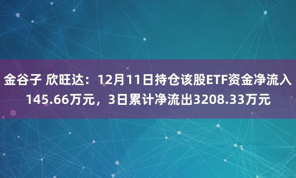 金谷子 欣旺达：12月11日持仓该股ETF资金净流入145.66万元，3日累计净流出3208.33万元